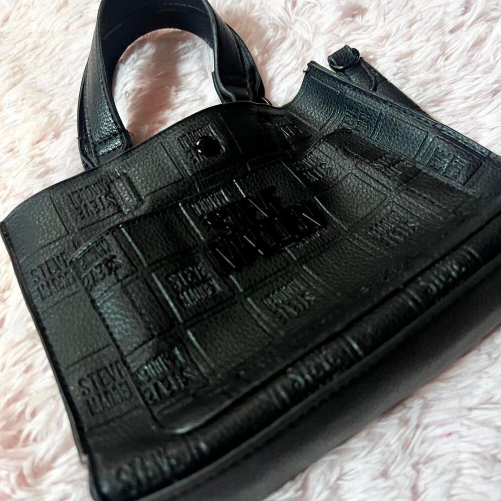 Steve Madden Soft Minimalist Goth Dark Academia Witchy Grunge Edgy Mini Tote Bag - Picture 2 of 6